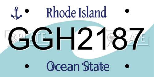 GGH2187 Rhode Island License Plate