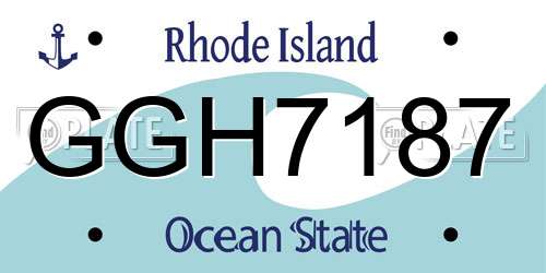 GGH7187 Rhode Island License Plate