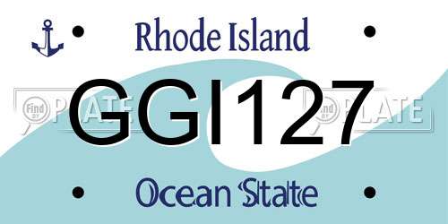 GGI127 Rhode Island License Plate