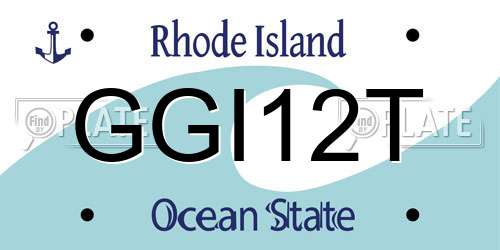 GGI12T Rhode Island License Plate