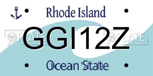 GGI12Z Rhode Island License Plate