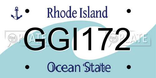 GGI172 Rhode Island License Plate