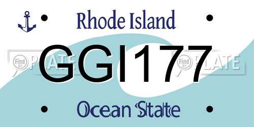 GGI177 Rhode Island License Plate