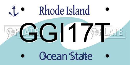 GGI17T Rhode Island License Plate