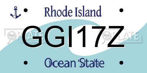 GGI17Z Rhode Island License Plate