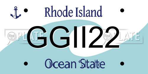 GGII22 Rhode Island License Plate