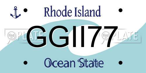 GGII77 Rhode Island License Plate