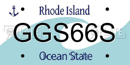 GGS66S Rhode Island License Plate