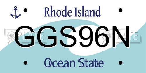 GGS96N Rhode Island License Plate