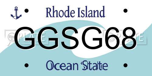 GGSG68 Rhode Island License Plate