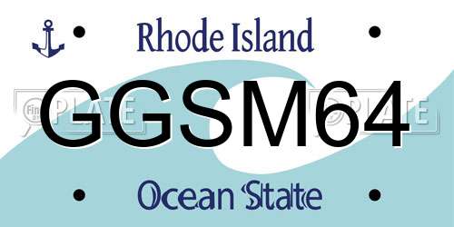 GGSM64 Rhode Island License Plate