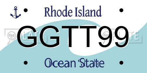 GGTT99 Rhode Island License Plate