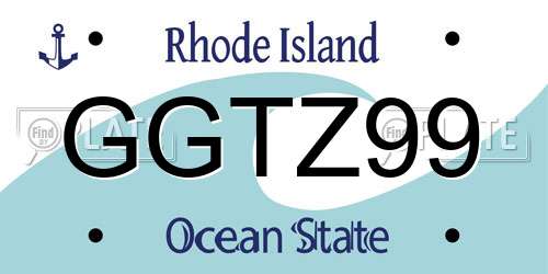 GGTZ99 Rhode Island License Plate