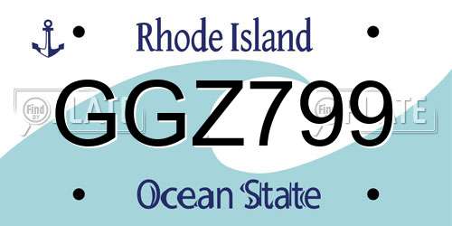 GGZ799 Rhode Island License Plate
