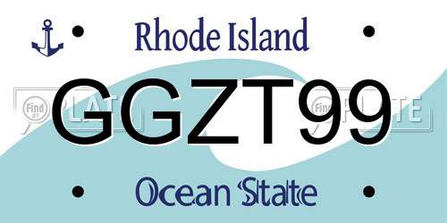 GGZT99 Rhode Island License Plate