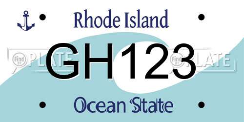 GH123 Rhode Island License Plate