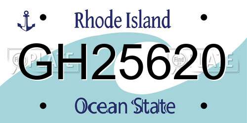 GH25620 Rhode Island License Plate