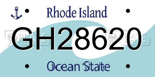 GH28620 Rhode Island License Plate