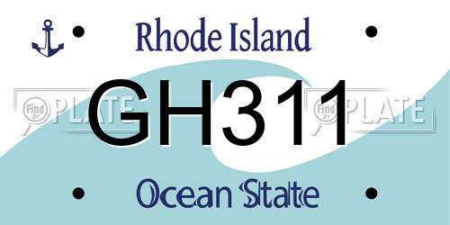 GH311 Rhode Island License Plate