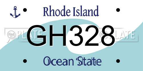 GH328 Rhode Island License Plate