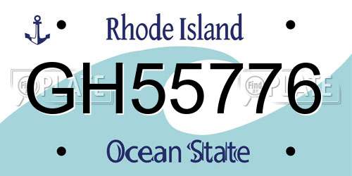GH55776 Rhode Island License Plate