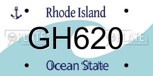 GH620 Rhode Island License Plate