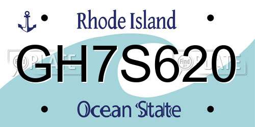 GH7S620 Rhode Island License Plate