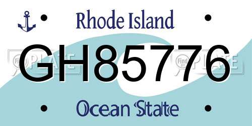 GH85776 Rhode Island License Plate