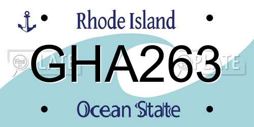 GHA263 Rhode Island License Plate