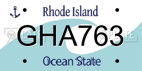 GHA763 Rhode Island License Plate