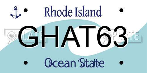 GHAT63 Rhode Island License Plate