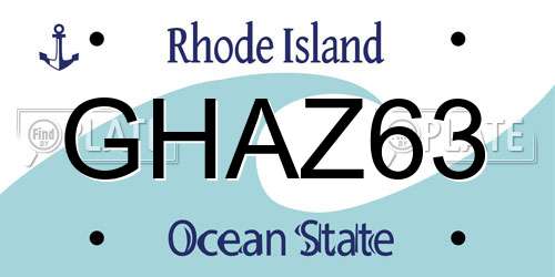 GHAZ63 Rhode Island License Plate