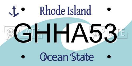 GHHA53 Rhode Island License Plate