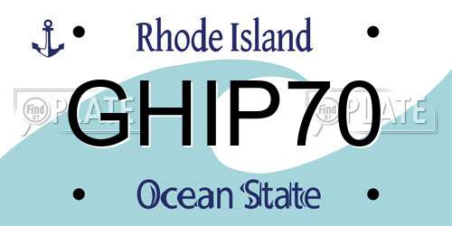 GHIP70 Rhode Island License Plate
