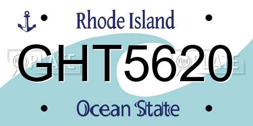 GHT5620 Rhode Island License Plate