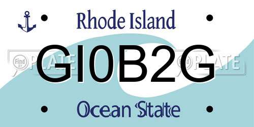 GI0B2G Rhode Island License Plate