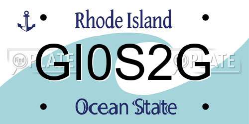 GI0S2G Rhode Island License Plate