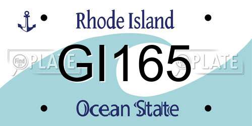 GI165 Rhode Island License Plate