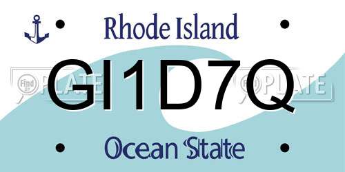 GI1D7Q Rhode Island License Plate
