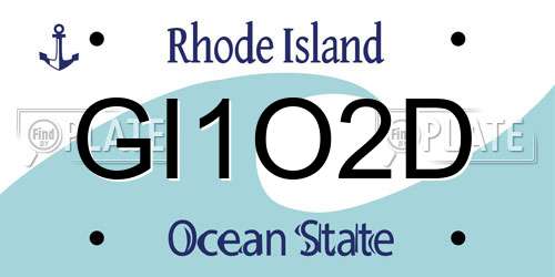 GI1O2D Rhode Island License Plate
