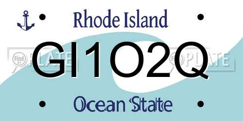 GI1O2Q Rhode Island License Plate
