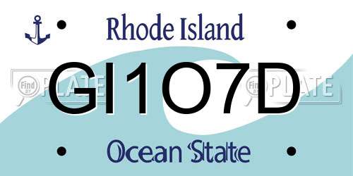 GI1O7D Rhode Island License Plate