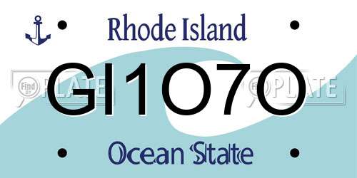 GI1O7O Rhode Island License Plate