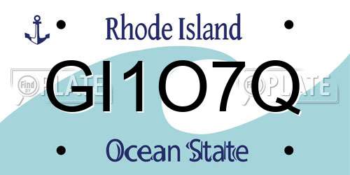 GI1O7Q Rhode Island License Plate