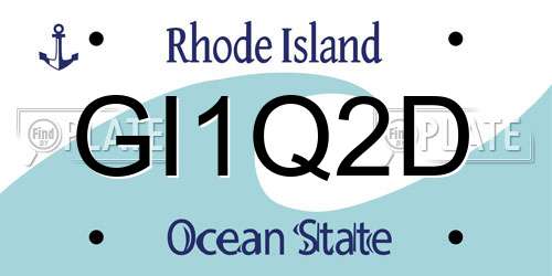 GI1Q2D Rhode Island License Plate