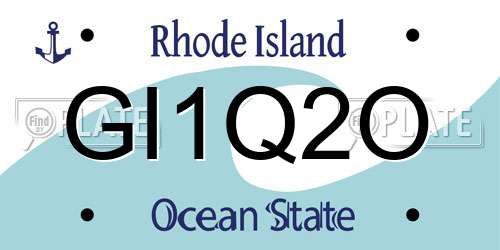 GI1Q2O Rhode Island License Plate