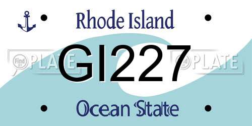 GI227 Rhode Island License Plate