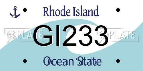GI233 Rhode Island License Plate