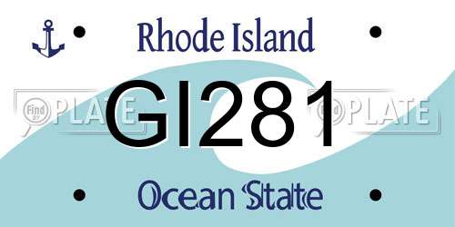 GI281 Rhode Island License Plate