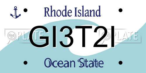 GI3T2I Rhode Island License Plate